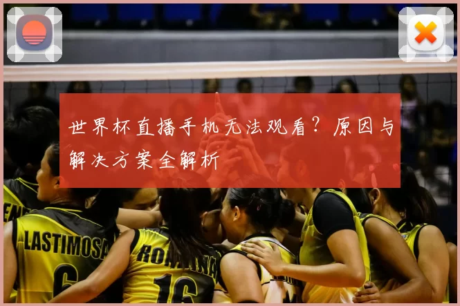世界杯直播手机无法观看?原因与解决方案全解析